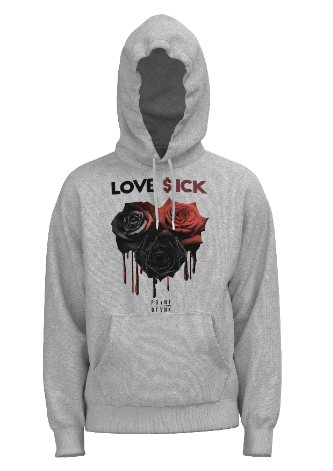 Black Roses Hoodie - Heather Gray