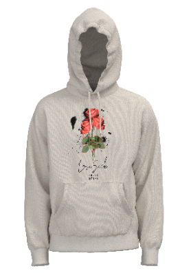 Melting Rose Hoodie - Natural