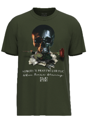 Rose Skull T-Shirt - Olive