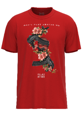 Guns and Flowers T-Shirt - Red