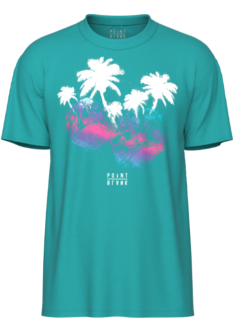 Dice and Palm Trees T-shirt - Teal