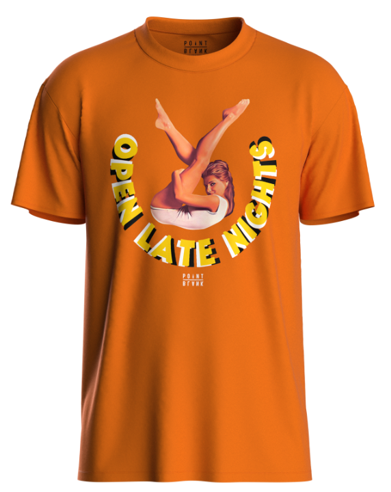 Open Late Night T-Shirt - Orange