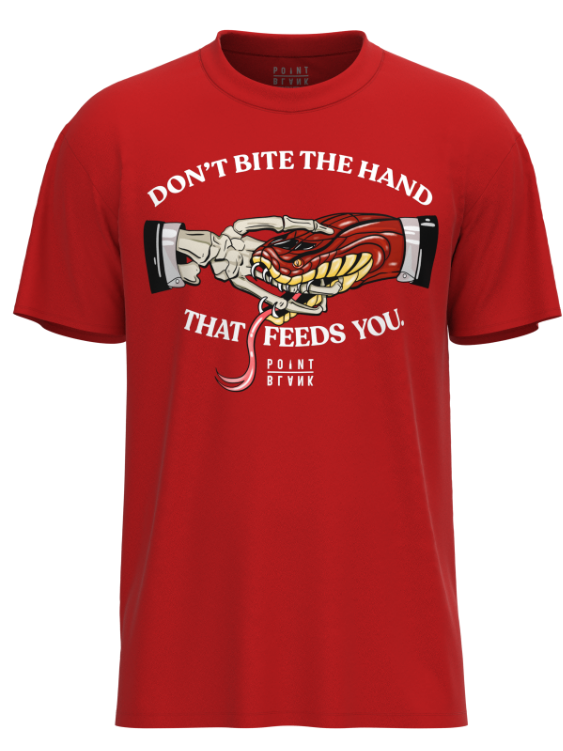 DON'T BITE THE HAND THAT FEEDS YOU T-SHIRT - RED -100987-5710