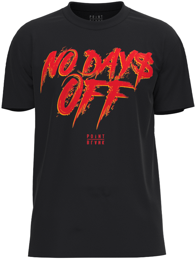 No Days Off 2 Tone T-Shirt - Black