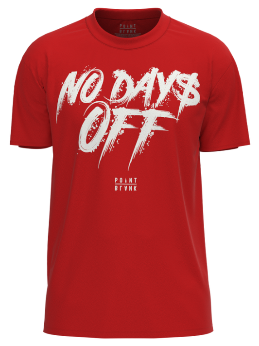 No Days Off T-Shirt - Red