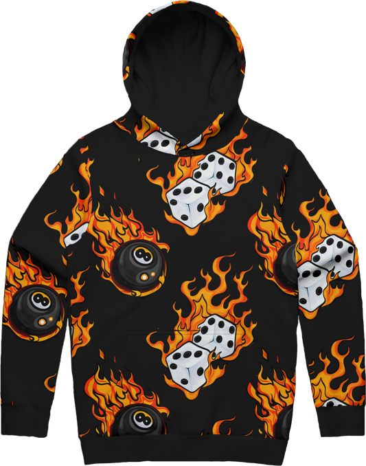 Flame All Over Hoodie (Black)