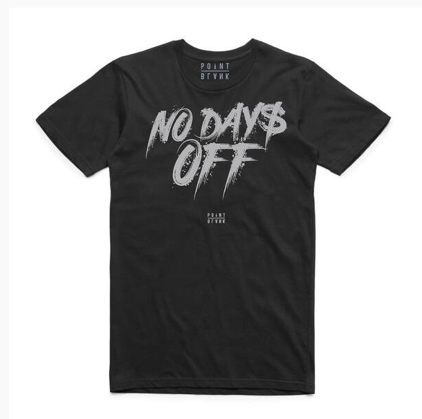 No Days Off T-Shirt - Black / Silver