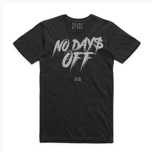 No Days Off T-Shirt - Black / Silver