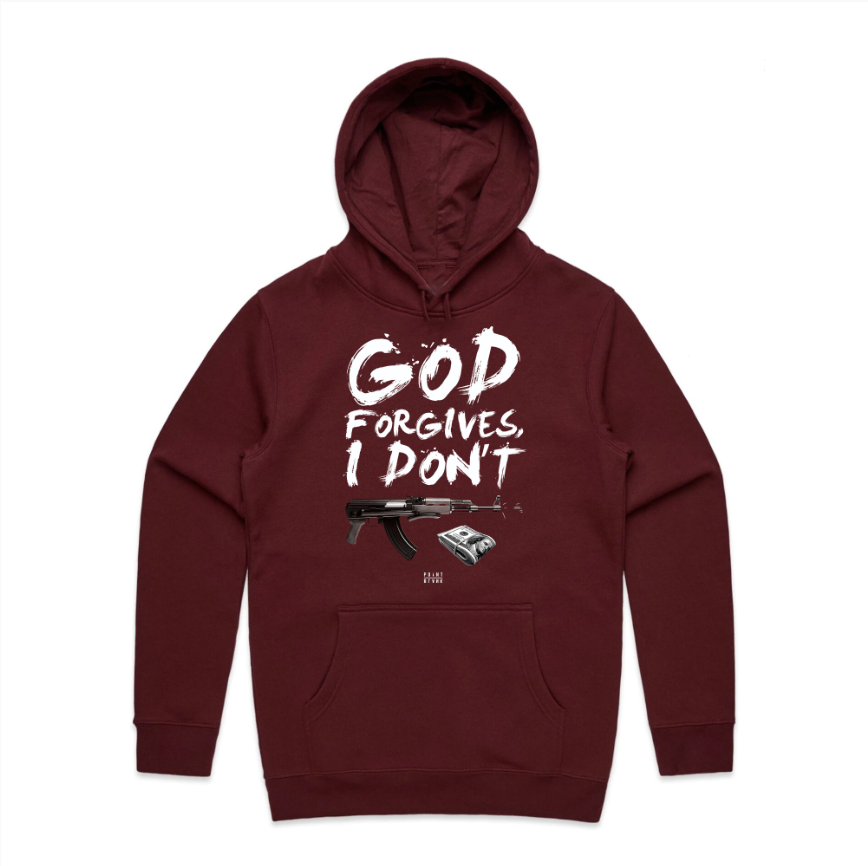 God Forgives I Don't Hoodie - Burgundy