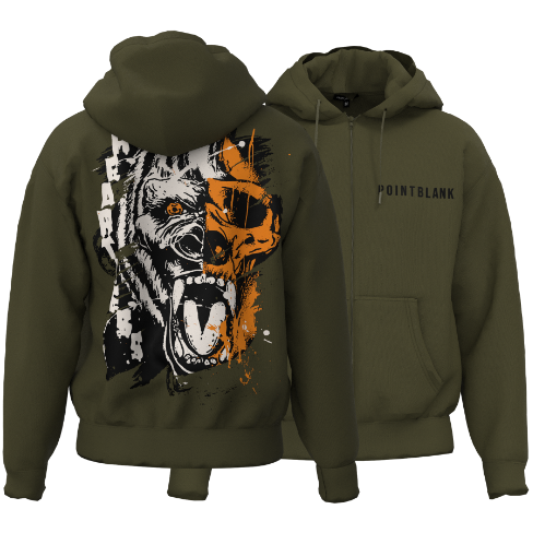 Gorilla Crop Fit Zip Up Hoodie