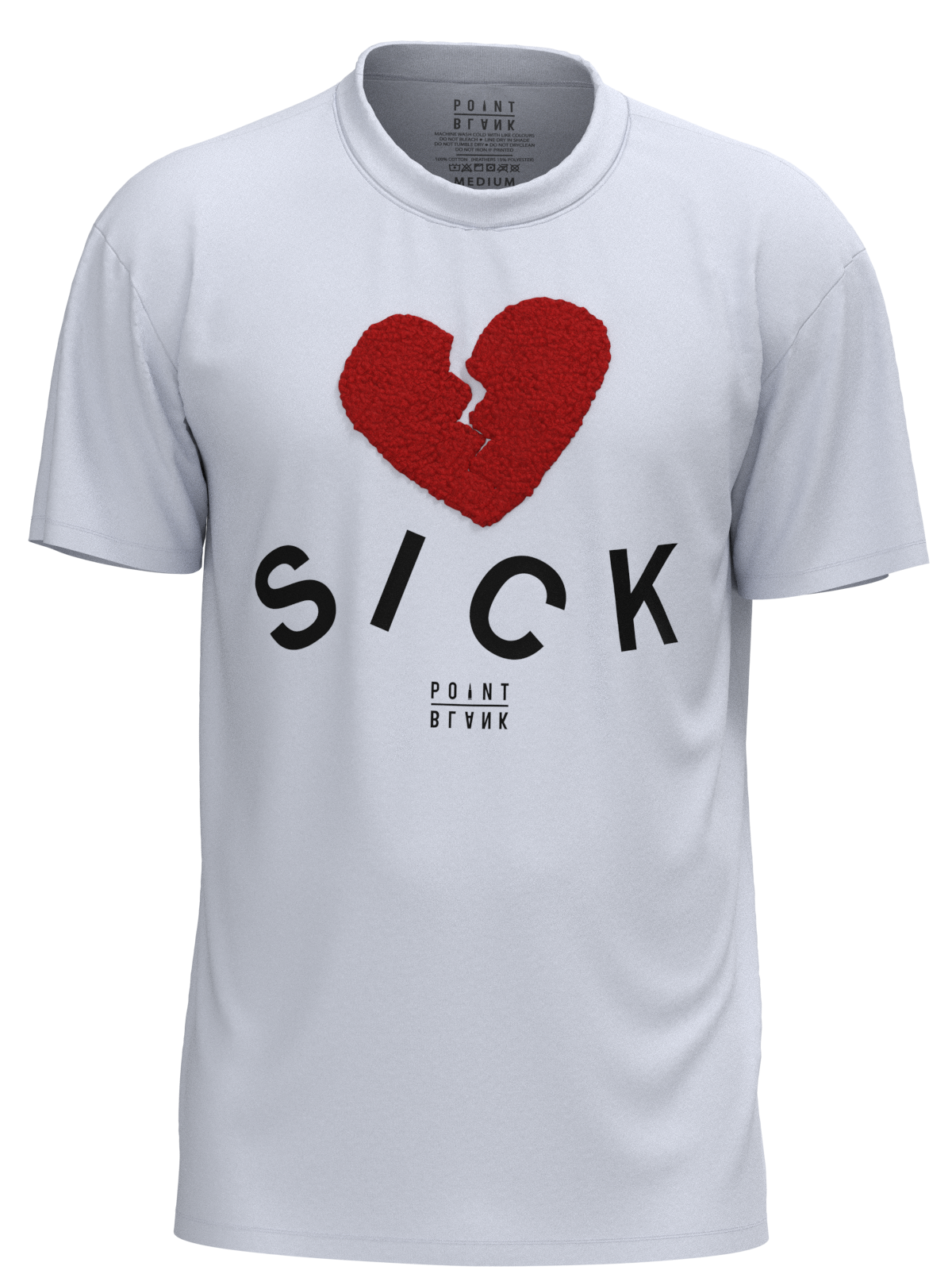 LOVE SICK HEART T-SHIRT - WHITE