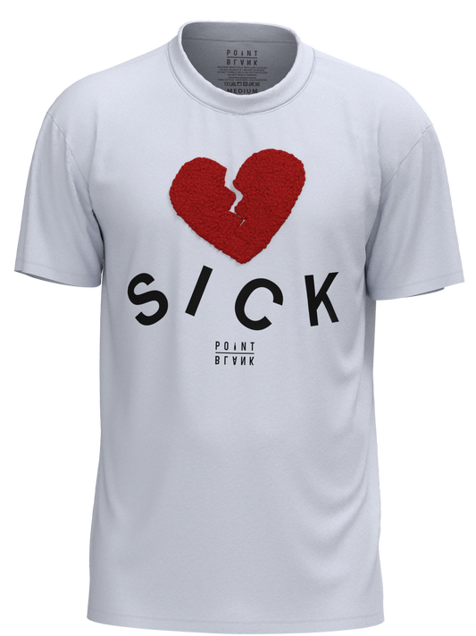 LOVE SICK HEART T-SHIRT - WHITE