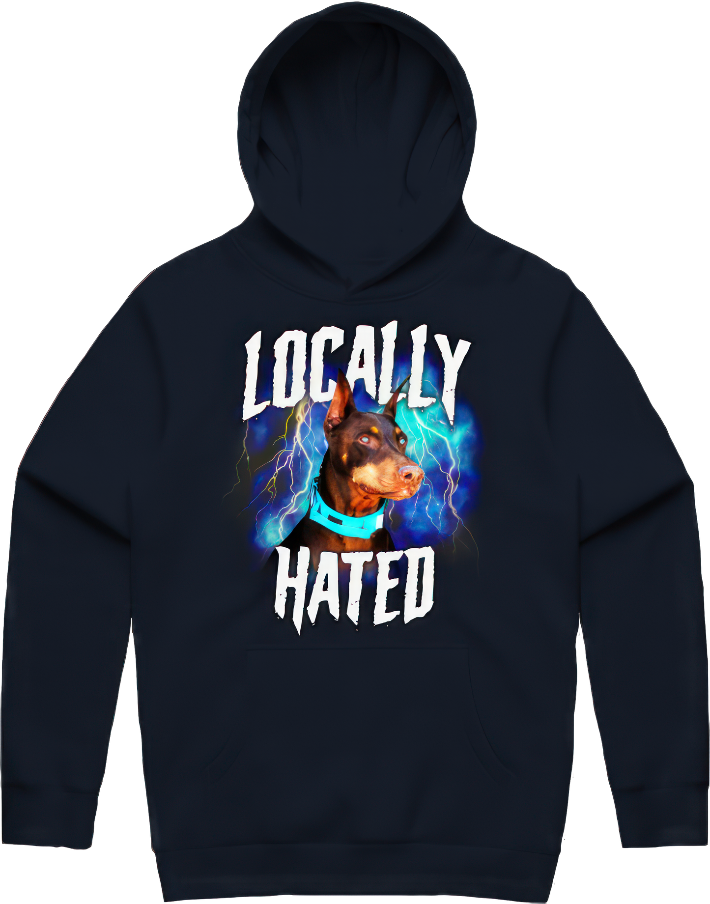 Locally Hated Hoodie - Navy Blue