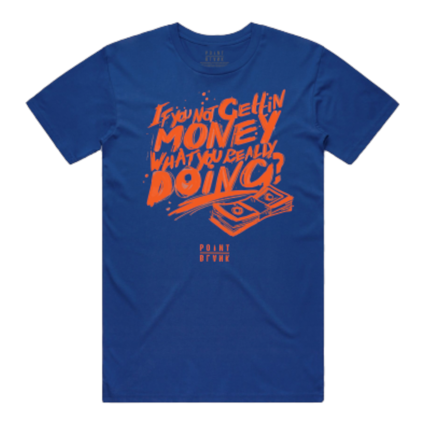 Get Money T-Shirt - Royal Blue / Orange