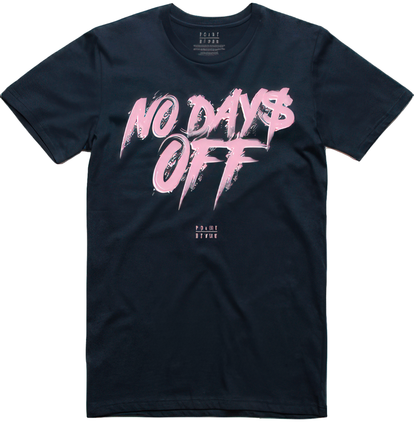 No Days Off T-Shirt - Navy Blue / Pink / White