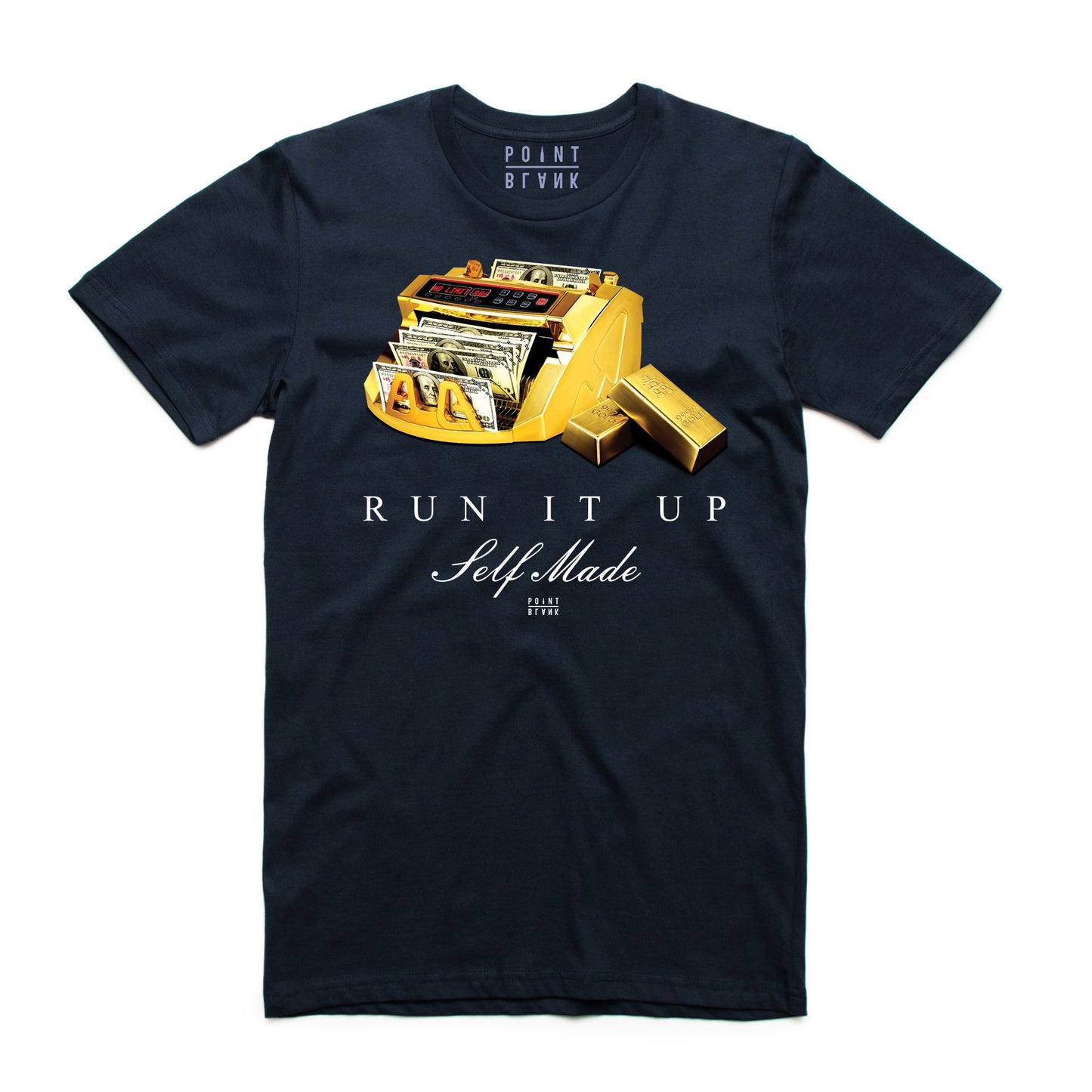 Run It Up Gold Counter T-Shirt - Navy