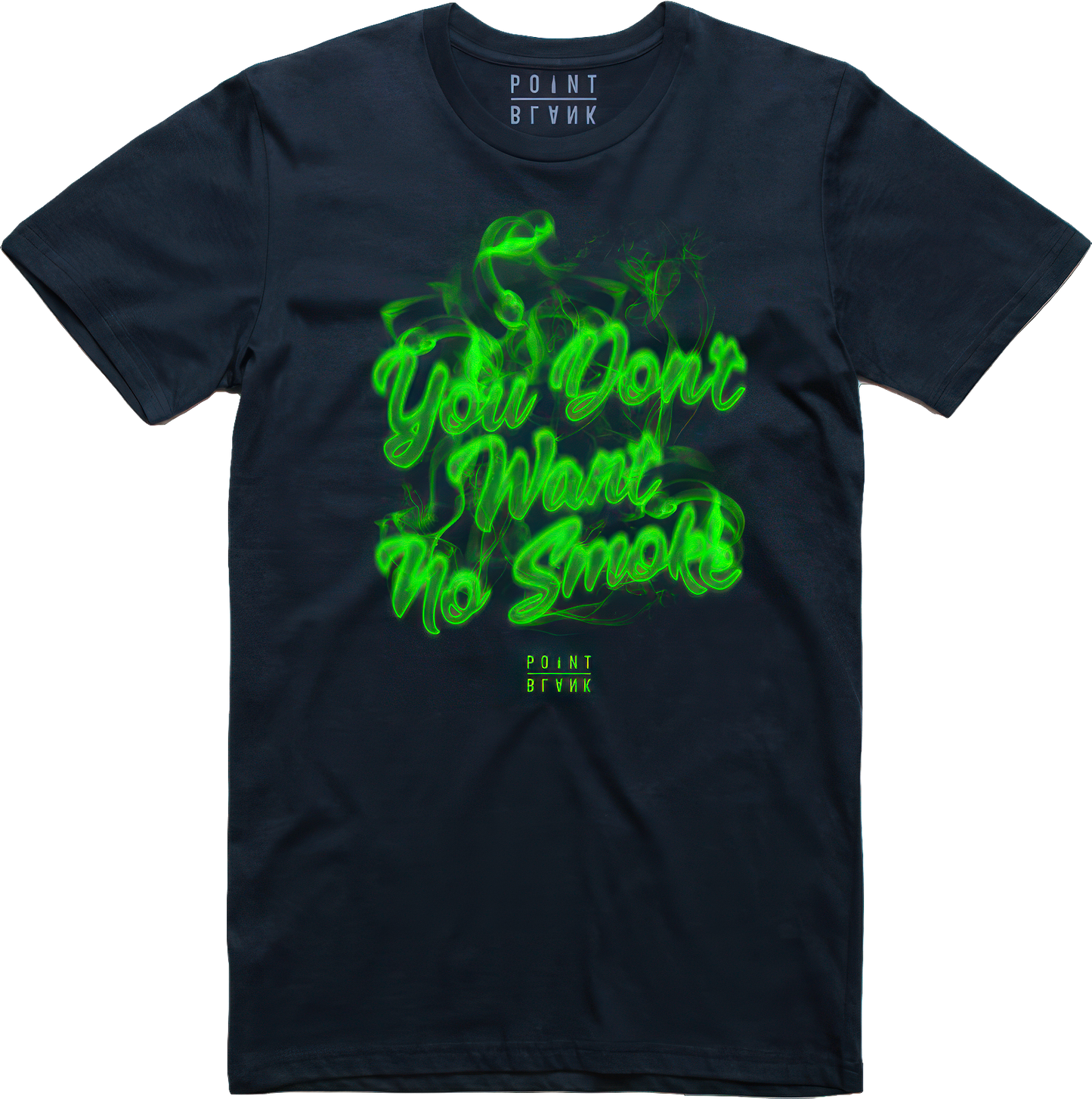 Smoke Text T-Shirt - Navy