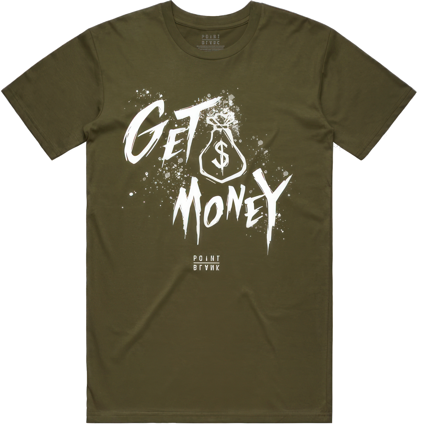 Money Text T-Shirt - Olive