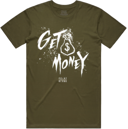 Money Text T-Shirt - Olive