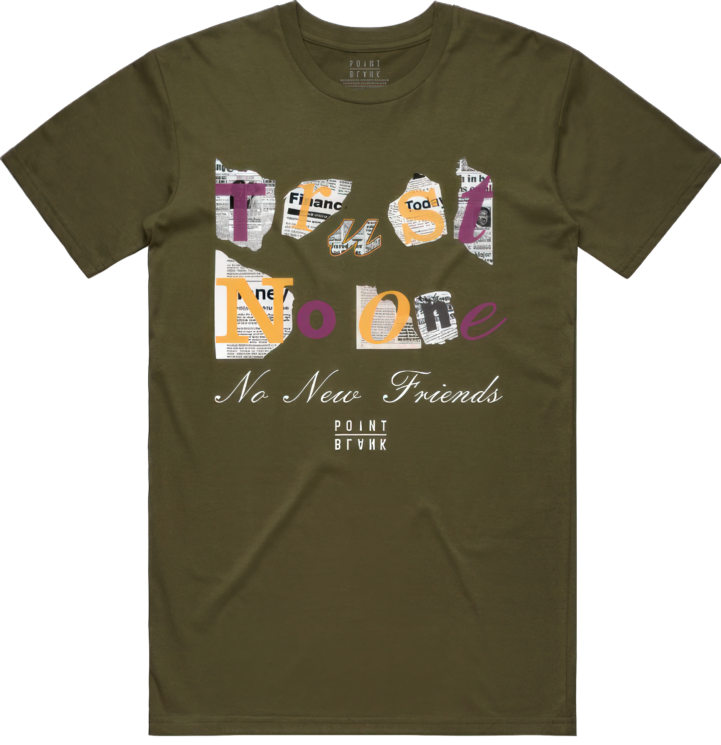 Trust No 1 Ransom Note T-Shirt - Olive