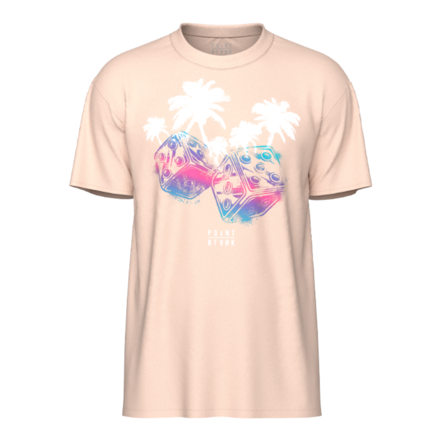 Dice and Palm Trees T-shirt - Pale Pink