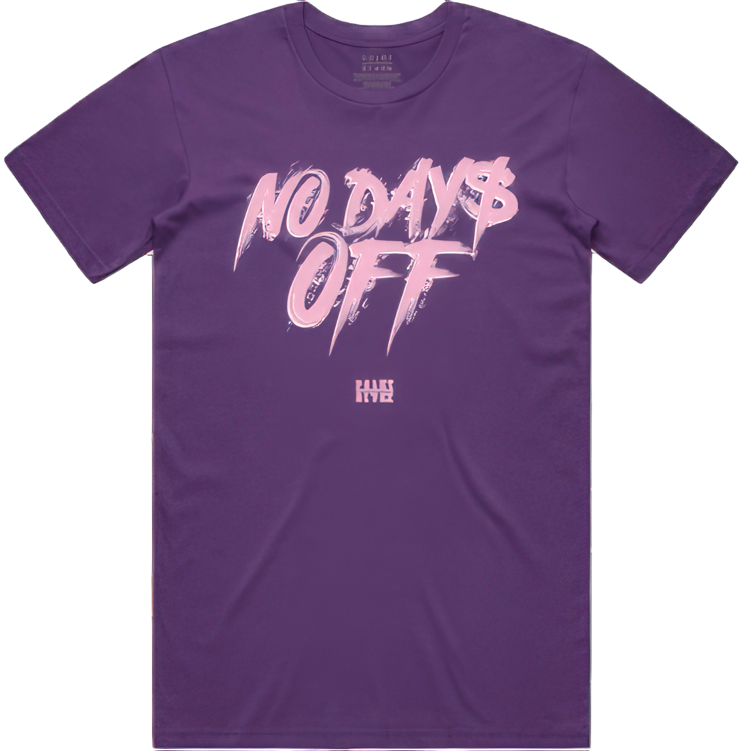 No Days Off T-Shirt - Purple / Pink White