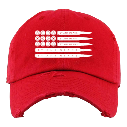 American Flag Dad Cap - Red