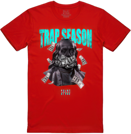 Trap Ben T-Shirt - Red / Aqua