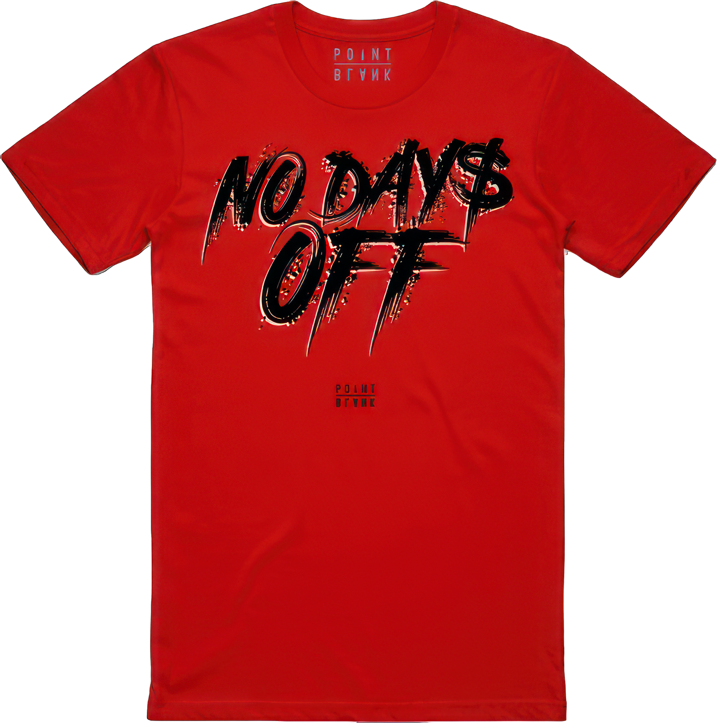 No Days Off T-Shirt - Red / Black / Whtie