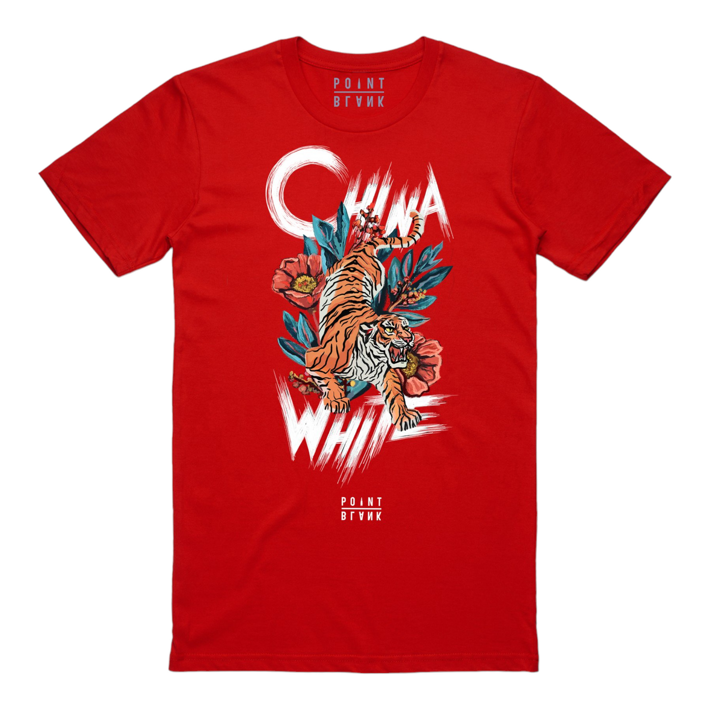 China White T-Shirt - Red