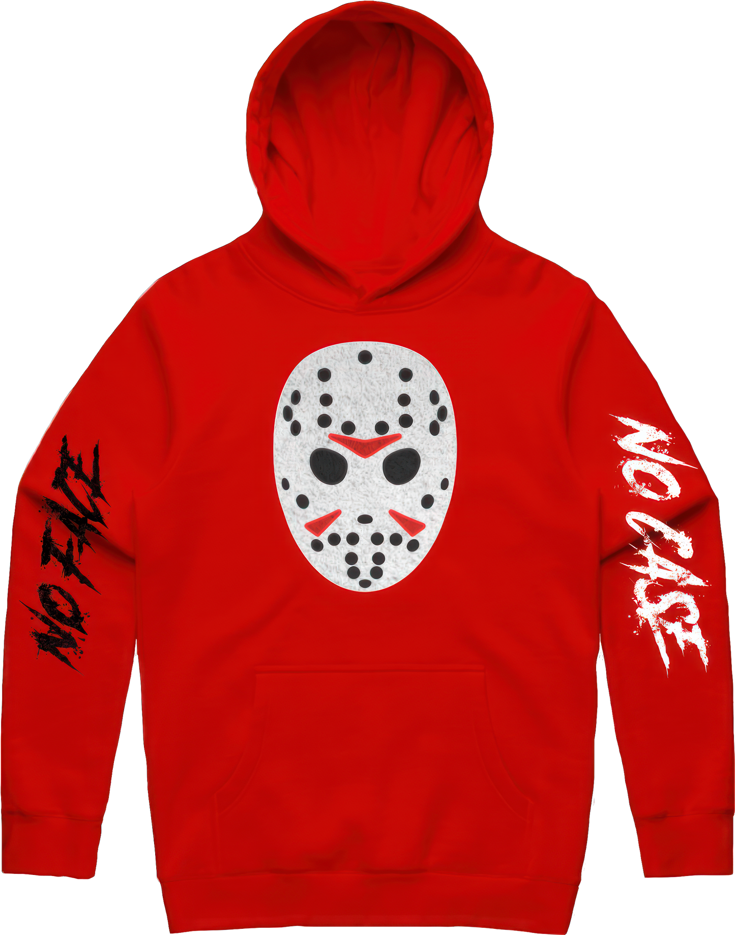 No Face No Case Hoodie w/ Chenille Patch - Red