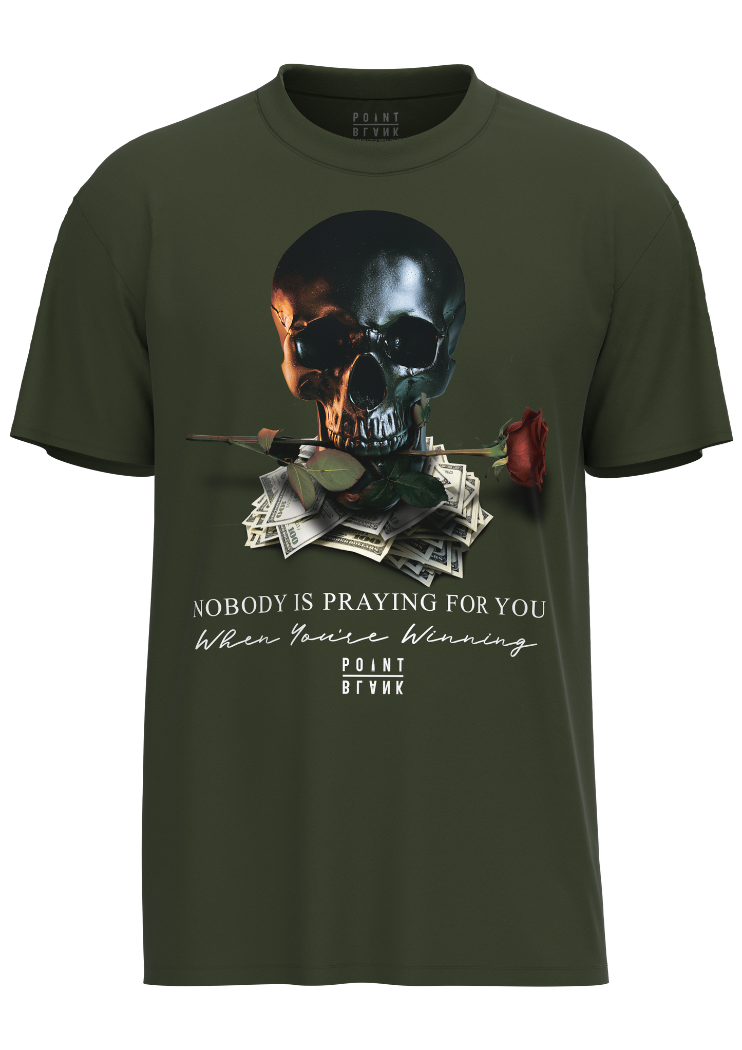 Rose Skull T-Shirt - Olive