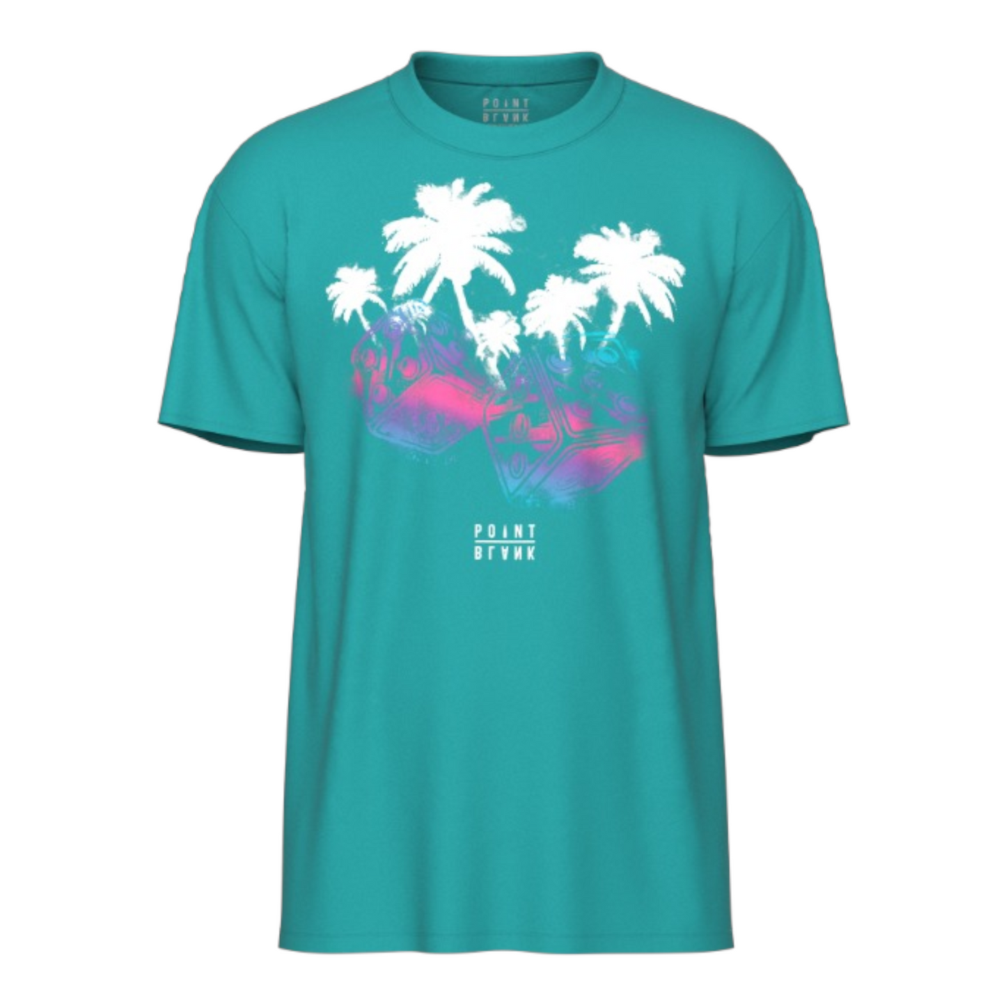 Dice and Palm Trees T-shirt - Teal