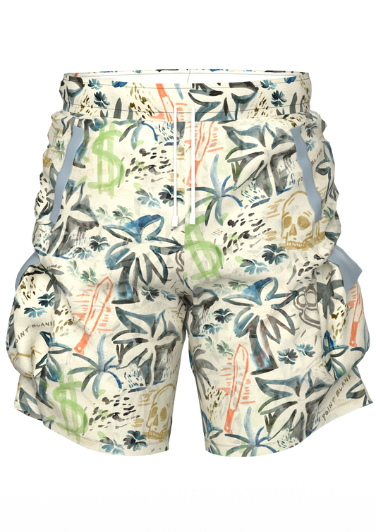 Wagwan Brotha Cargo Shorts - Natural