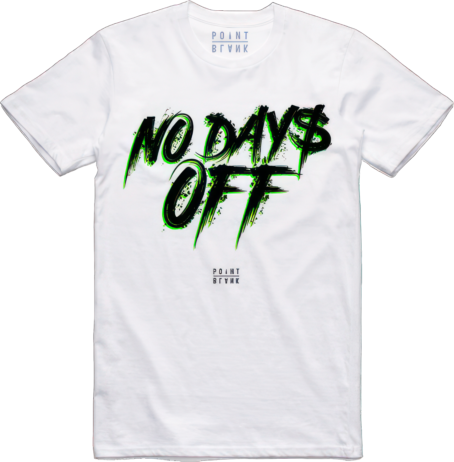 No Days Off T-Shirt - White / Black / Neon Green