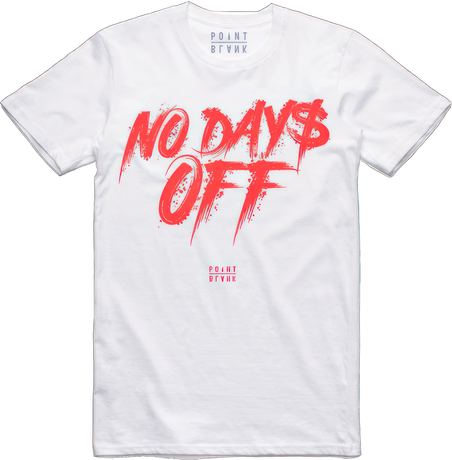 No Days Off T-Shirt - White / Crimson Orange