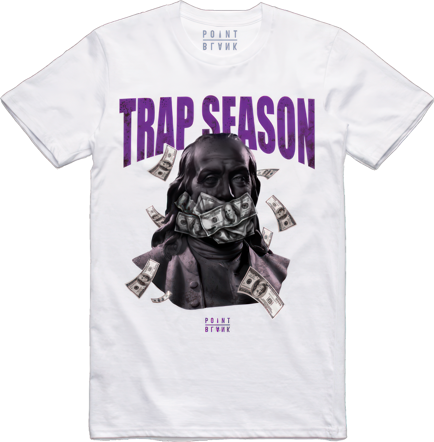 Trap Ben T-Shirt - White / Purple