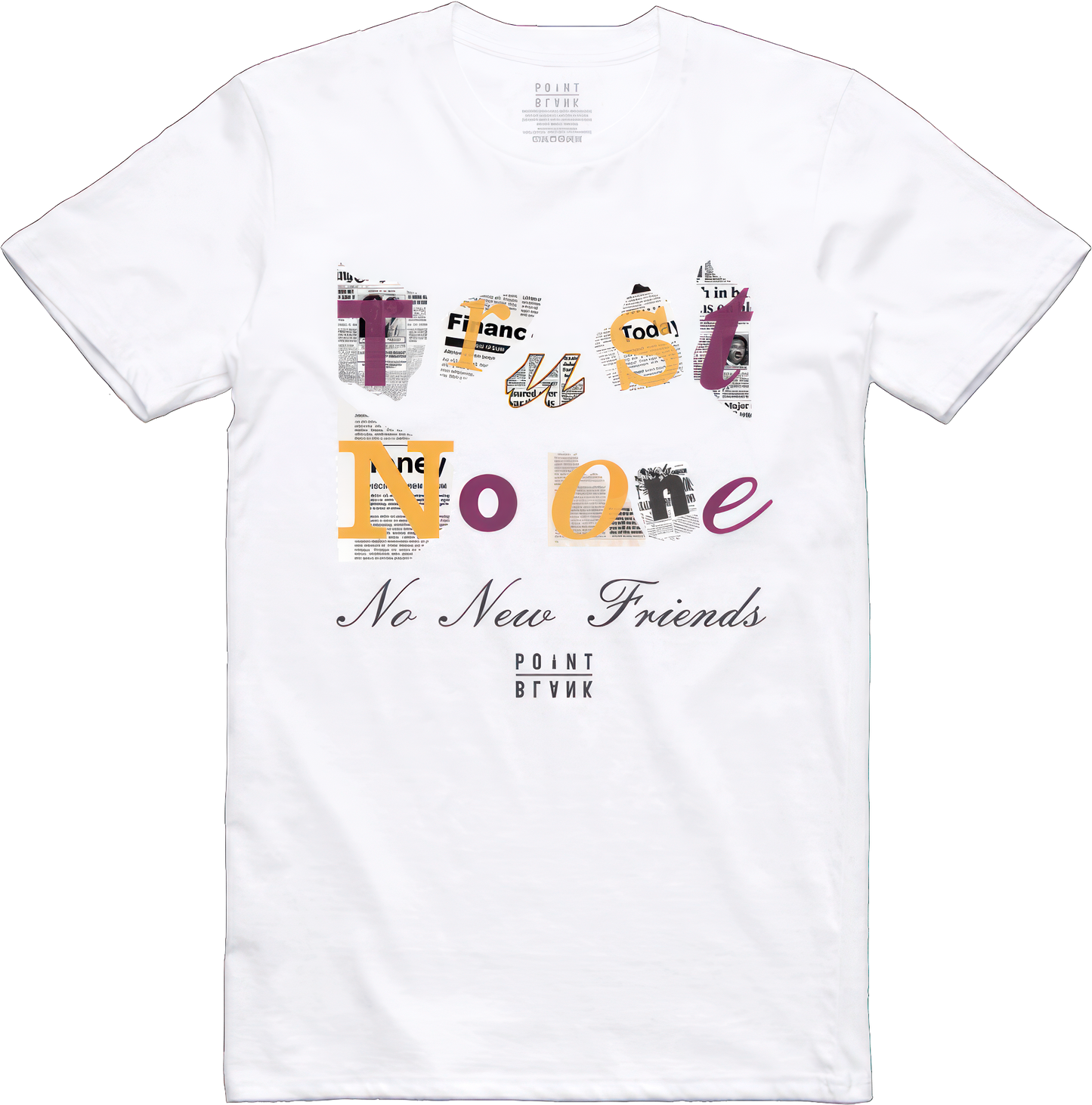 Trust No 1 Ransom Note T-Shirt - White / Purple / Yellow