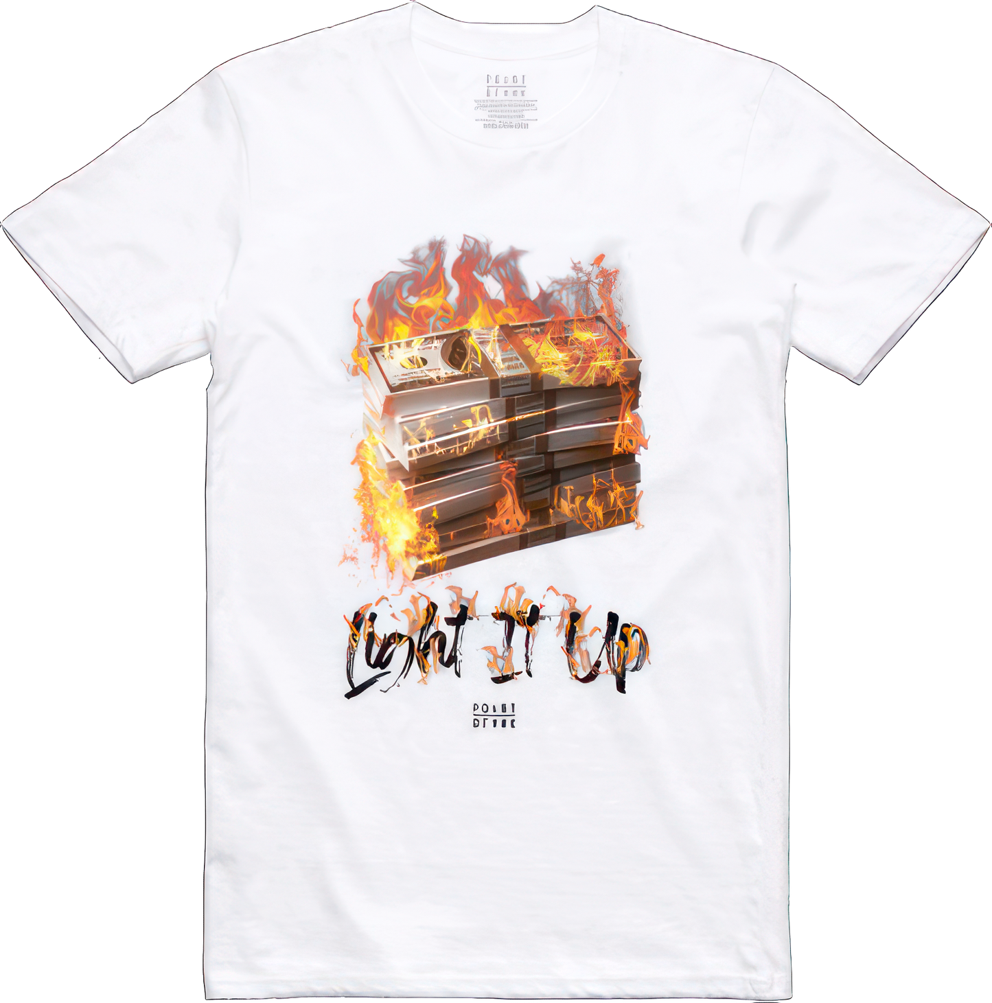 Money On Fire T-Shirt - White