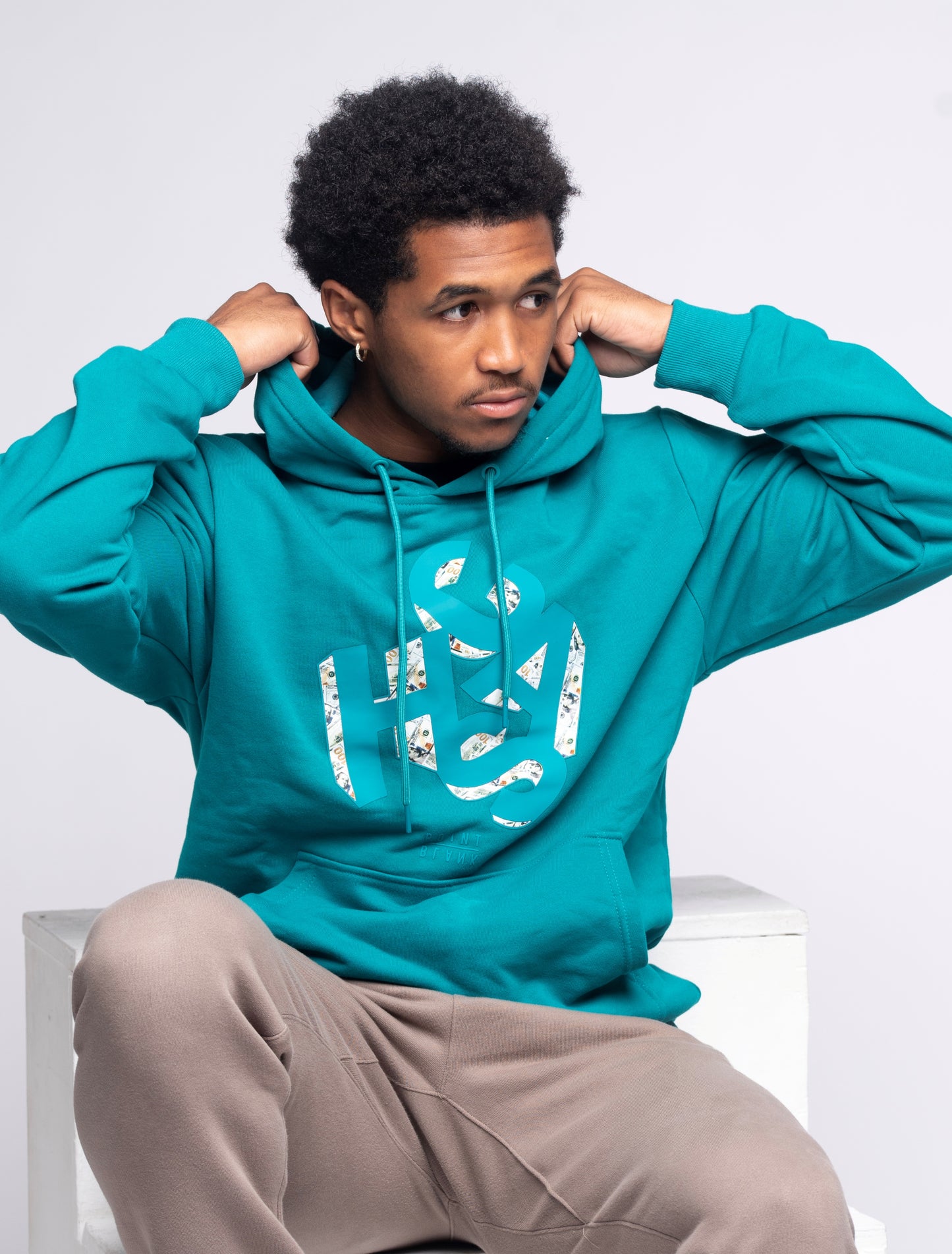 Cash Block Hoodie (Deep Teal)