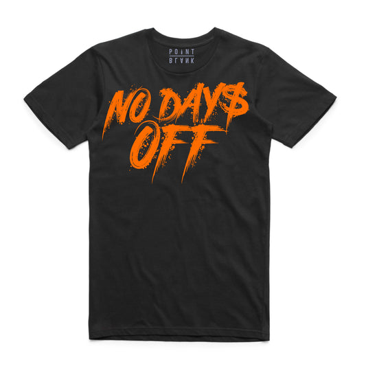 No Days Off T-Shirt - Black / Orange