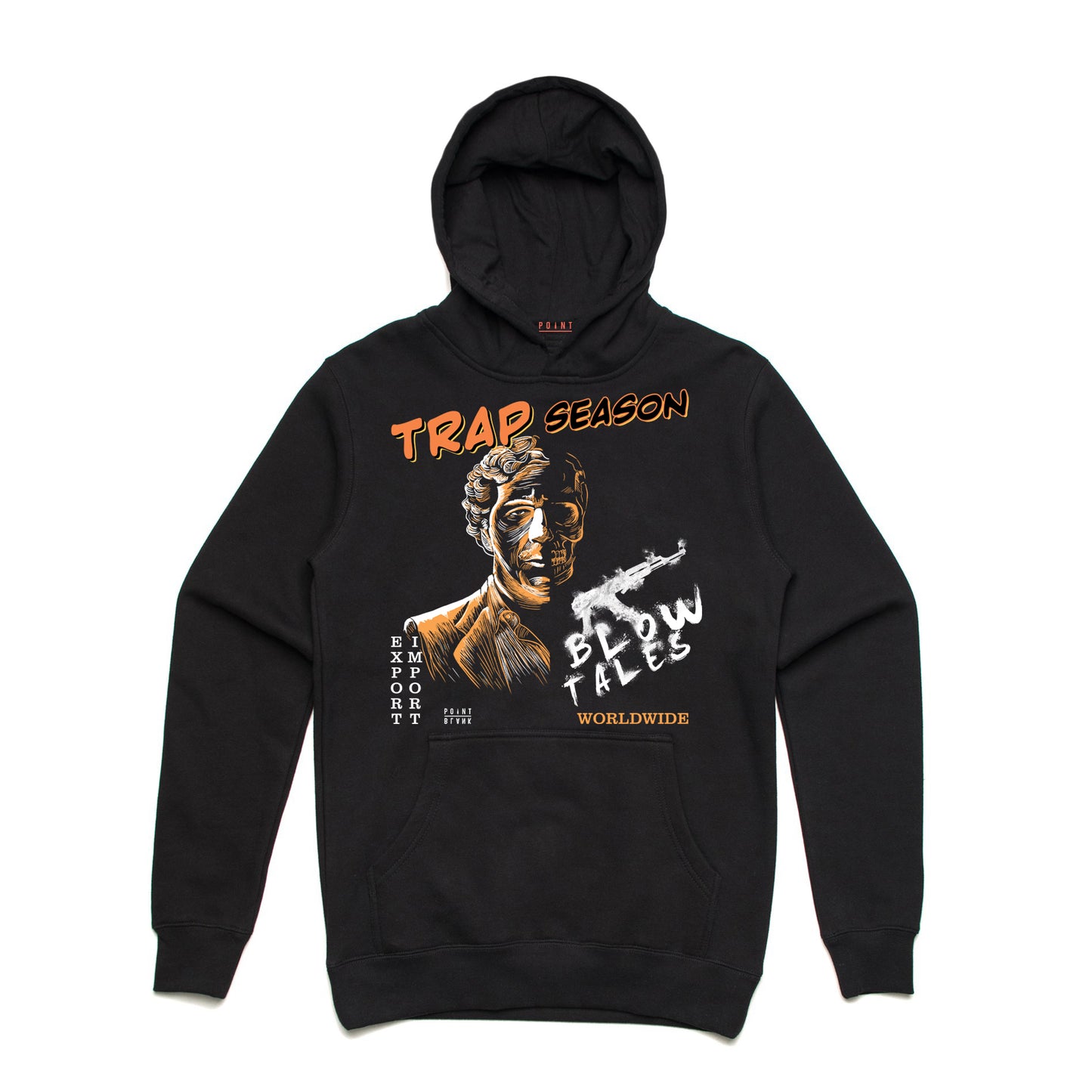 Import Export Hoodie - Black / Orange