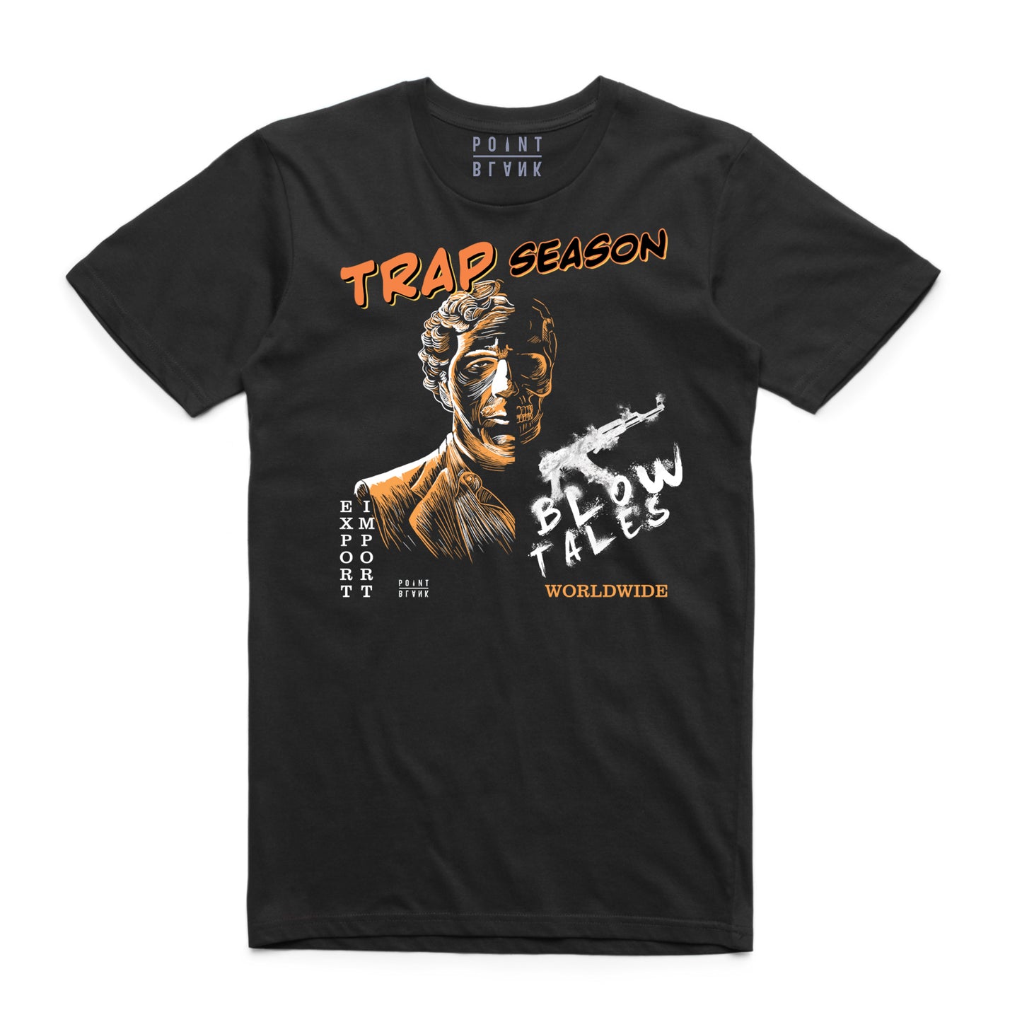 Import Export T-Shirt - Black / Orange