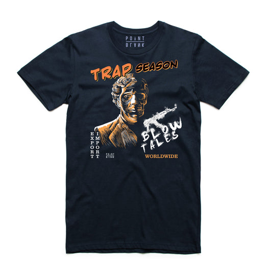 Import Export T-Shirt - Navy / Orange