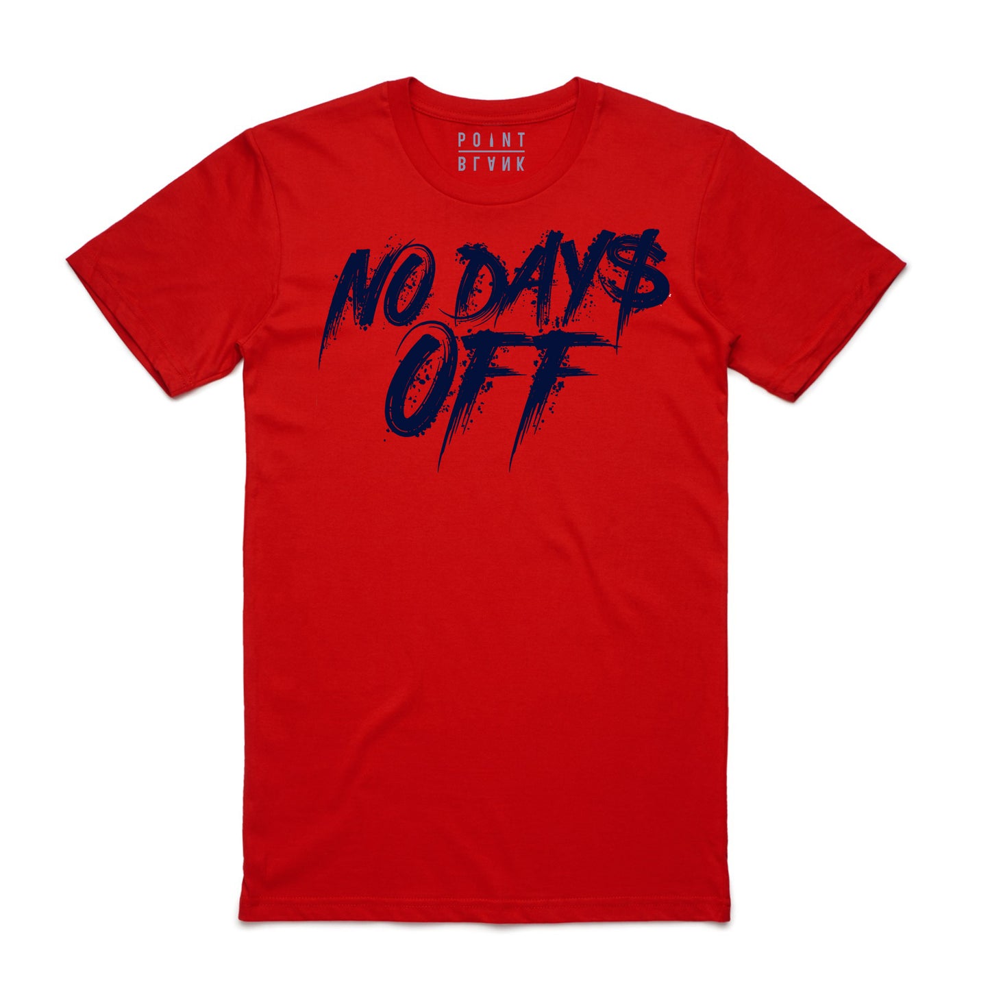 No Days Off T-Shirt - Red / Navy Blue