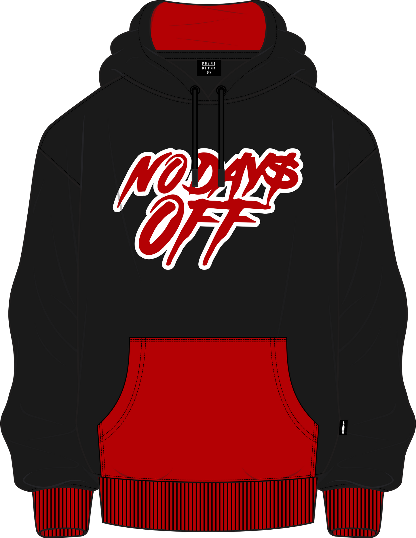 No Days's Off Hoodie - Black / Red