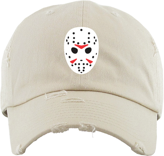 Jason Mask Chenille Patch Dad Cap - Dust