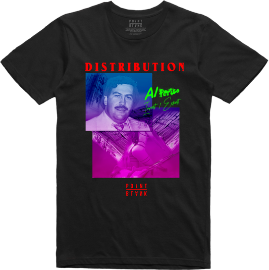 Distribution Colombian T-Shirt - Black / Neon Green