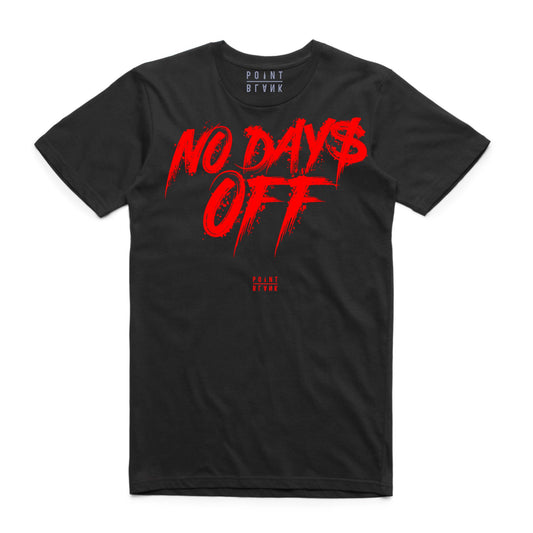 No Days Off T-Shirt - Black / Red