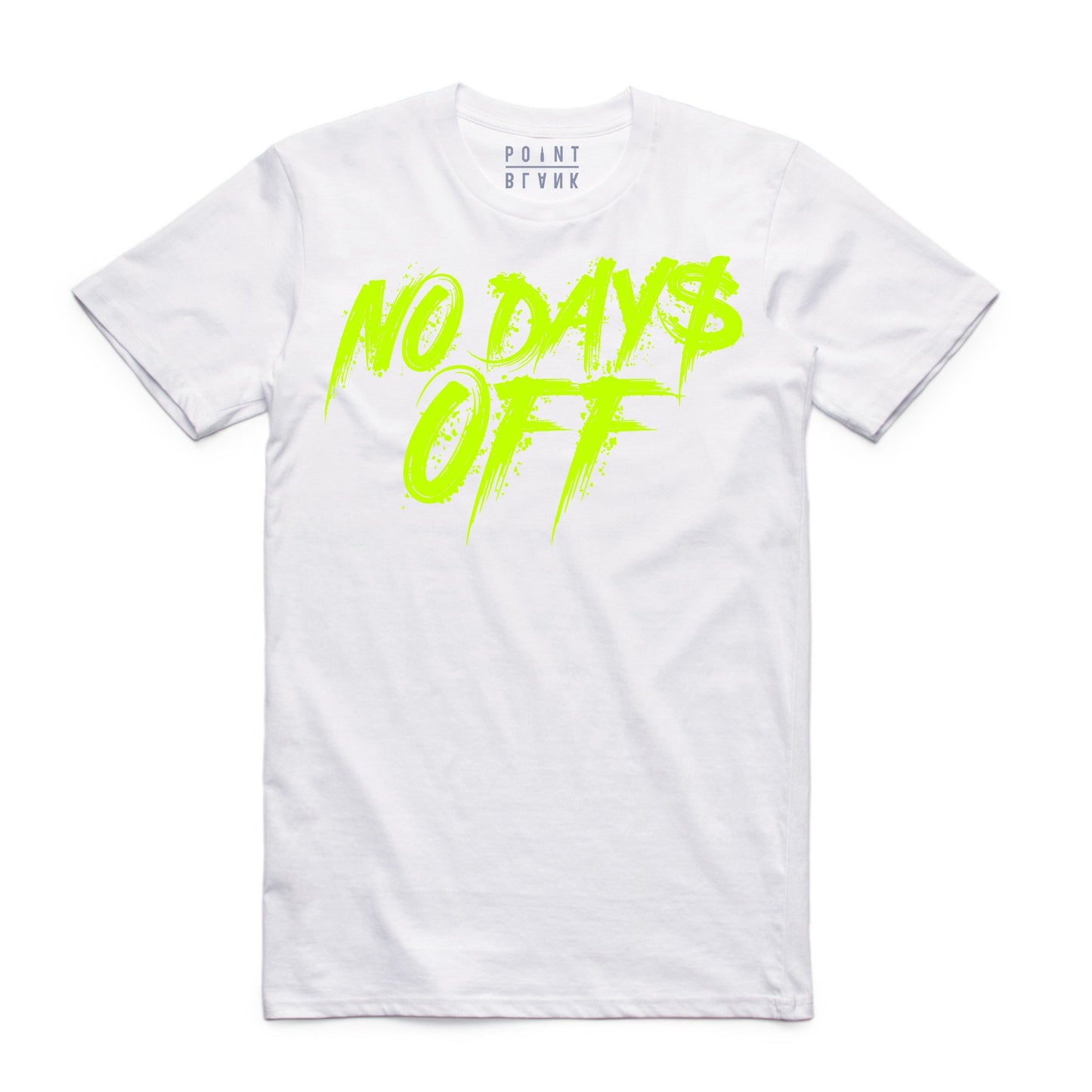 No Days Off T-Shirt - White / Neon